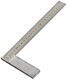 uxcell　シルバー曲尺　直角定規　スチールスクエアルーラー　アングルスクエア　シルバートーン　ステンレス鋼　25.3cmx12.5cm