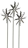 3パックの万能薬Sun Kineticアート風車、ブロンズ、48 " H
