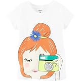 カーターズ Carter's/ カメラガールグラフィックティ ホワイト トップス半袖Tシャツ 6ヶ月【並行輸入】