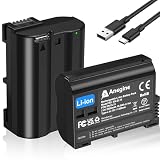 Anegine EN-EL15 交換用Type-C 直接充電ポートバッテリー2個 2100mAh Nikon Z8, Z7, Z7 II, Z6, Z6 II, Z6 III, Z5, D850, D810, D810A, D800, D800e, D780, D750, D610, D600, D500など対応【PSE基準検品】