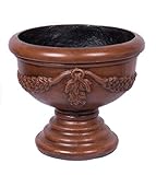 BirdRock Garden 10" H Garland Urn - Medium Dark Brown [並行輸入品]