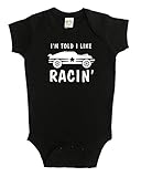 私はTold I like Racin ' Silhouetteベビーボディスーツ カラー: ブラック