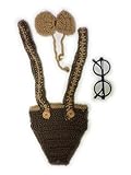 Handmade Newborn Baby Photo Photography Props Crochet Crochet Knitted Prop Girl Boy Suspenders and B