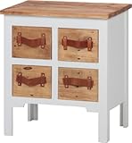 不二貿易 リビング収納 デコ アンティークチェスト引き出し4杯付き 29204