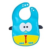 Taurau.C 防水 スタイ よだれかけ ベビー キッズ エプロン 2 way ビブ アニマル 柄 お食事エプロン 食べこぼし 防止 ポケット 付 プレゼント にも最適 (鳥)