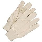Bob Dale 10-1-K8 Men's Cotton Canvas Glove, Back with Knit Wrist, 8 oz., Size 1, White (Pack of 12) 