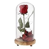 Kesoto ローズフラワー　造花　LEDガラス　ディスプレイ　ロマンチック　バラの花　結婚式　バレンタインデー