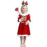 サンタガールなりきり　パーティードレス　プリンセスドレス　なりきり　キッズ　子供用 　ワンピース　クリスマスガール　　 ハロウィン衣装 コスチューム (130cmサイズ)