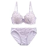 [Mon cher pigeon*] モンシェルピジョン リリウムフローラ ブラジャー ショーツ セット BCDEF(IPU-アイスパープル、C80-L)