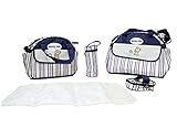 Multi-Function Baby Diaper Nappy Bag/Mummy Changing Set Handbag (Blue Design Two) by Mommy Baby