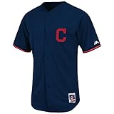 Cleveland IndiansマジェスティックネイビーBPクールベースパフォーマンスAuthentic Jersey