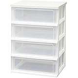 アイリスオーヤマ チェスト 木天板 4段 幅55.6×奥行41×高さ82cm ホワイト WTW-544