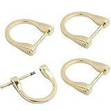 fogman Dカン Dリング ネジ式 アクセサリ キーホルダー 金具 バックル 4個セット (ゴールド)