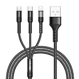 RAVIAD 3in1 充電ケーブル 2M USB ケーブル 急速充電 充電コード USB C/Micro USB/iPhone ケーブル