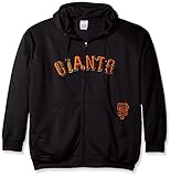 MLBサンフランシスコジャイアンツメンズFull Zip Poly Fleece with Wordmark Chest withロゴnearポケット、2 x /トール、ブラック