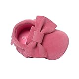 ZOEREA(ゾエレア)　歩行練習シューズ　ベビーシューズ　ソフトソールシューズ　ルームシューズベビー　幼児シューズ　新生児靴　滑り止め　柔らか　出産お祝い　フリンジと蝶リボン飾り　女の子　赤ちゃん靴