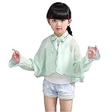 COCO1YA(ココイチヤ) 子供用 夏 日焼け止め ショール シフォン 紫外線 対策 薄手 女の子 涼しい エレガント 可愛い 無地 5色 ゆったり 通気性良い フリーサイズ