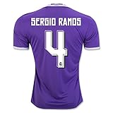 For Coming Season Real Madrid CF 4 Sergio Ramos Away Football Soccer Jersey inパープル M パープル
