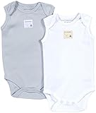 Burt's Bees Baby Baby Boys' 2 Pack Essentials S/S Bodysuits (Baby)-Sky - Blue - 0-3 Months [並行輸入品]