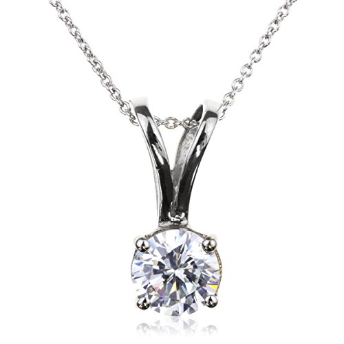 nadi 一粒石 1ct キュービックジルコニア（CZ） ペンダント シルバー925 ネックレス SV925 Sterling Silver Cubic Zirconia Sterling Silver 1 Carat Pendant Necklace
