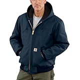 Carhartt Men's Big & Tall Quilted Flannel Lined Duck Active Jacket J140,Dark Navy,XXXX-Large Tall