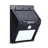 Solar Powered Motion Sensor Light 12 LEDs Wall Light for Yard Garden Deck Driveway Outside 1-pack [並