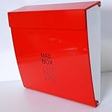 郵便ポスト郵便受け大型メールボックス壁掛け鍵付きマグネット付きレッド赤色ポストpm173