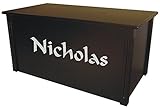 木製トイボックス、ラージエスプレッソToy Chest、Personalized書道フォント 41"L x 21"W x 20"H WTE-Calligrapher-CB-S