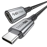 URELEGAN USB C 延長ケーブル 6フィート USB Type C エクステンダー オス-メス コード 100W 高速充電/10Gbps データ転送/4Kモニタービデオ USB 3.2 Gen 2 Type-Cケーブル コンピューター、モニター、ノートパソコン、電話用