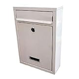 MIRACLE シンプル デザイン 郵便 ポスト ( ホワイト ) 壁 取付 盗難 防止 鍵 付き MC-SPOST-WH