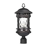 1-Light Outdoor Post Lantern in Weathered Charcoal Finish [並行輸入品]