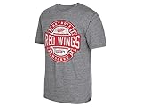 Detroit Red Wings NHLメンズグレーバッジInspiredクルーTシャツ M