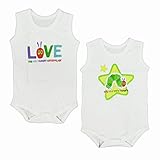 ボディスーツ ベビー はらぺこあおむし 肌着 袖なし ロンパース 2枚組 ホワイト 90