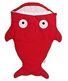 (トヨベイ)Toyobuy 子供用 シュラフ ベビー おくるみ サメの形 寝袋 ブランケット 赤ちゃん対応 ネグリジェ ボディスーツ マーメイド ブランケット 着る毛布 赤色