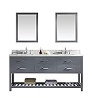 Virtu MD-2272-WMSQ-GR Caroline Estate Double Bathroom Vanity Cabinet Set 72 Grey [並行輸入品]