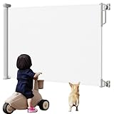 MEICHEPRO ベビーゲート ロール式 ペットゲート ベビーフェンス ベビーガード 最大幅140cm 巻き取り 安全ゲート グレー (ホワイト, 最大幅140cm) (グレー, 最大幅140cm)