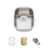 Mr Direct 1815キッチンのアンサンブル( Bundle – 4 Items :シンク、バスケットStrainer、シンクグリッド、、カッティングボード) 18 Gauge シルバー 181