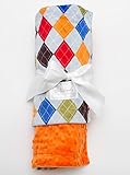 Baby Laundry Patterned Baby Blanket for Boys Girls - Argyle/Orange Bump Baby (27x36) by Baby Laundry