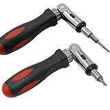 RaiFu 六角形 ソケット 0-180度 調整可能 ラチェット スクリュードライバ 右 - 左 1/4 インチ