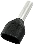 Morris 12786 Nylon Twin Insulated Ferrule Din Standard 16 AWG Wire Range, .472-Inch Pin Length, Blac