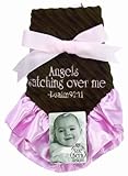Sue Berk Designs Angels Watching Over Me Baby Blankie, Pink/Brown by Sue Berk Designs