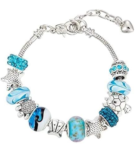 Amazon.co.jp: パンドラ ブレスレット 円周18CM 合金 青いクリスタル