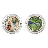 monkeyjack 2pc美しいクジャクドラゴンフライパターンCeramicsサーフェスレディース財布フックハンドバッグトートバッグハンガーテーブルサポートホルダーWedding Favor