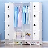 衣類収納ラック ワードローブ 収納棚 下駄箱付き クローゼット 大容量 カバー付き 折り畳み式ワードローブ漫画のプラスチック製の子供 組み立て式 扉付き プラスチック 収納棚 2つ吊り棒があり 衣類ケース カバン 洋服 衣類収納