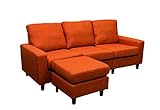 NEW MONTELOカウチソファー オットマン付　オレンジ　MH-04OR