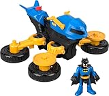 Fisher-Price Imaginext DC スーパーフレンズ バットマン おもちゃ ポーズ可能 フィギュア & 変身バットサイクル 発射体ランチャー付き 未就学児向け 対象年齢3歳以上