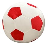 サッカーボール　ぬいぐるみ　ソフト　ベビートイ おもちゃ 知育玩具 赤＆白20ｃｍ