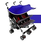 Twins SunShade (二人乗りベビーカー日よけ・シェード）WOWBABY (青)