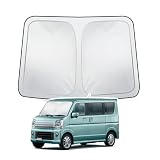 LANGBEAN スズキ エブリィワゴン 専用 サンシェード フロントガラス用 シェード DA17V/DA17W型 日よけ 遮光 UVカット 折り畳み式 エブリィワゴン アクセサリー 内装パーツ 収納便利 取付簡単 車中泊 ハンドルカバー収納袋付