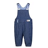 (チェリーレッド) CherryRed 子供 ベビー キッズ 女の子 男の子 ロンパース ロングパンツ デニムジーンズ サロペット オールインワン 100 ブルー